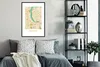 MuchoWow® Gerahmtes Poster Rostock - Karte - Stadtplan - Produktbild-Vorschau 2