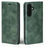 A green flip case for a smartphone is shown from two angles. Produktbild-Vorschau