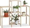 Relaxdays Pflanzenregal Holz, für Innen, stabil, rustikal, Produktbild-Vorschau 1