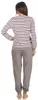 Edler Damen Frottee Pyjama langarm Schlafanzug mit Bündchen Produktbild-Vorschau 3