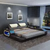 Luxus Design Bettgestell Bett Leder Betten USB luxus Doppel Produktbild-Vorschau 1