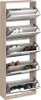 A tall, narrow shoe cabinet with multiple flip-down drawers. Produktbild-Vorschau