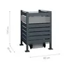 A 3D rendering of a metal trash can enclosure with dimensions indicated. Náhled obrázku produktu