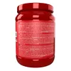 A red plastic container of supplement powder, viewed from the side. Voir les images du produit
