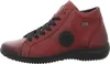 A side view of a red leather shoe with black laces. Produktbild-Vorschau