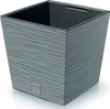 A square planter pot with a textured, ribbed exterior and a smooth interior. Náhled obrázku produktu