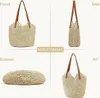 Strohtasche für Damen, Sommer-Strandtasche, weich gewebte Produktbild-Vorschau 5