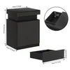 Intelligenter LED Nachttisch mit Ladestation,Schwarz Front Produktbild-Vorschau 7