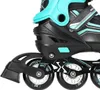 A close-up view of the wheel and boot of a pair of inline skates. Produktbild-Vorschau