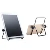 A product image showing two tablet stands, one holding a tablet and the other holding a smartphone. Produktbild-Vorschau