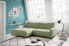 KAWOLA Ecksofa CARA Sofa Recamiere links Cord olivgrün Produktbild-Vorschau 1