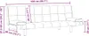 A line drawing of a sofa with dimensions indicated by text and lines. Produktbild-Vorschau