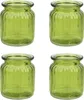 Windlicht Glas gerillt 8x9cm 4er Set grün Produktbild-Vorschau 1