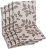 A stack of four chair cushions with a leaf pattern. Produktbild-Vorschau