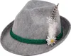 Chapeau traditionnel gris avec edelweiss & plumes - Chapeau Voir les images du produit 1