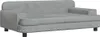 A light gray velvet dog bed with tufted backrest and studded trim. Náhled obrázku produktu
