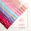 A collection of nail polish swatches arranged diagonally, showcasing various shades of pink, purple, red, blue, and beige. Náhľad obrázku produktu