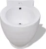 vidaXL Support de bidet rond blanc Céramique de haute Voir les images du produit 3