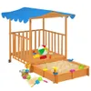vidaXL Kinderspielhaus mit Sandkasten Tannenholz Blau UV50 Produktbild-Vorschau 2