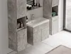 A modern bathroom vanity set with a sink, mirror, and cabinets. Anteprima dell’immagine prodotto