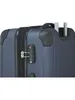 A close-up view of the side of a dark blue suitcase, showing the TSA lock and zipper. Anteprima dell’immagine prodotto