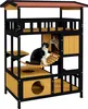 PawHut Katzenhaus Katzenhöhle mit Plattformen, Hängebrück Produktbild-Vorschau 1