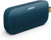 A blue Bose SoundLink Flex portable Bluetooth speaker with an orange loop on a white background. Produktbild-Vorschau