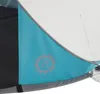 A close-up view of a blue panel on a tent with a sun graphic and text indicating UV protection. Produktbild-Vorschau