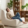 Chenille Bodensessel Beige, 1-Sitzer Loungesessel für Produktbild-Vorschau 1
