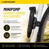 Pompe à vélo Dunlop avec manomètre et mini-kit de pompage - Voir les images du produit 11