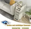A multi-panel image showing a white storage cart with drawers next to a white couch, and a separate inset image of a tray containing items. Produktbild-Vorschau