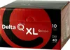 A close-up of a product box for Delta Q coffee capsules. Voir les images du produit
