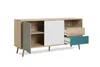 A sideboard with its doors and drawers open, displayed against a white background. Produktbild-Vorschau