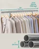 A product image showing a clothing rack with clothes hanging on it, and a close-up of the rack's tubes. Produktbild-Vorschau