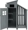 Gartenschrank Gerätehaus Geräteschuppen Holz, 124x46x174 Produktbild-Vorschau 3