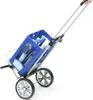 A shopping trolley filled with bottles of water, being pushed by a person. Produktbild-Vorschau