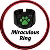 A black ring with a green paw print symbol is shown against a white background, with a red and black circular border. The words 'Miraculous Ring' are printed below the ring. Anteprima dell’immagine prodotto
