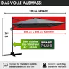 BRAST Alu Sonnenschirm Ampelschirm | 3x3m rechteckig | Grau Produktbild-Vorschau 4