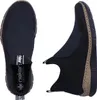 Two black slip-on shoes are shown against a white background. One shoe is viewed from the top, and the other is viewed from the side. Anteprima dell’immagine prodotto