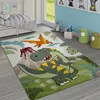 Kinderzimmer Teppich Grün Dinosaurier Dschungel Vulkan 3-D Produktbild-Vorschau 1