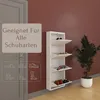 Furni24 Metall Schuhschrank Weiß schmal – Schuhkipper mit 4 Produktbild-Vorschau 1
