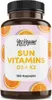 A bottle of Yes Vegan Sun Vitamins D3 + K2 supplements with orange slices as a background pattern. Produktbild-Vorschau