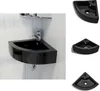 vidaXL Waschbecken mit Überlauf 45 x 32 x 12,5 cm Schwarz - Produktbild-Vorschau 1