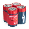 Four D-size alkaline batteries are arranged in a group on a white background. Náhľad obrázku produktu
