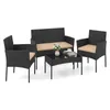 COSTWAY Polyrattan Gartenmöbel Set, Outdoor Gartengarnitur, Produktbild-Vorschau 1
