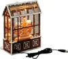 Peperkoekhuis sneeuwlantaarn 21.5x16.5cm led bruin Productafbeelding-voorbeeld 2