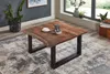 Couchtisch Baumkante massiv Akazie Nussbaum 80 x 80 schwarz Produktbild-Vorschau 1