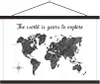 MuchoWow® Textilposter Weltkarte - Zitat - Schwarz - Weiß Produktbild-Vorschau 1