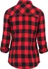 The back of a red and black checkered flannel shirt. Náhled obrázku produktu