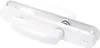 A white door handle set with a long escutcheon plate and a lock cylinder is shown against a white background. Náhled obrázku produktu